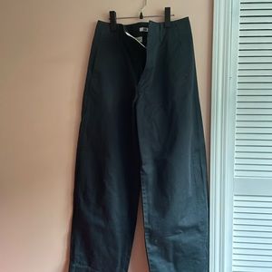 Uniqlo Women’s Navy Wide-Fit Pleated Pants 100% Cotton Size 6